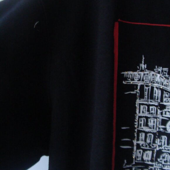 NWT Karl Lagerfeld Paris Sweatshirt Women's Black Eiffel Tower Graphic, Size M - Picture 7 of 14